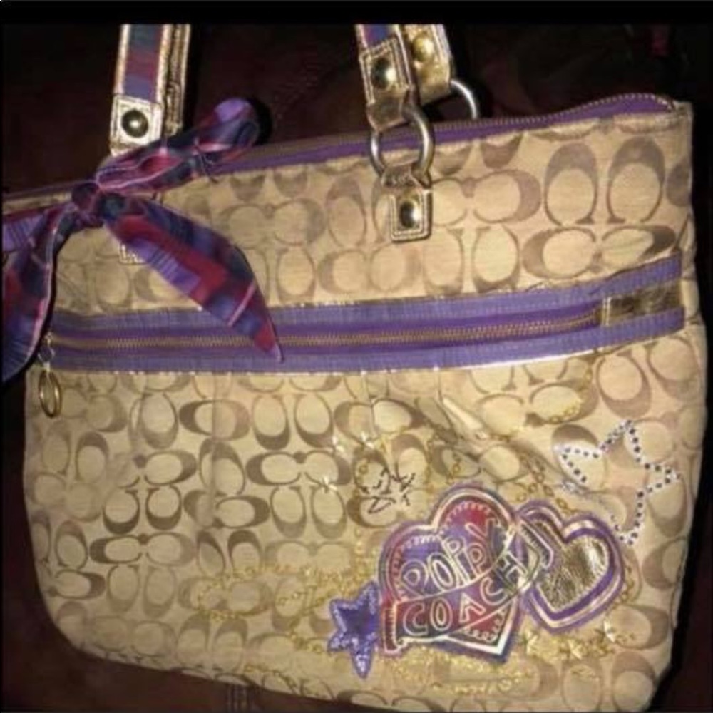 Poppy Glam Brown/Purple Tote